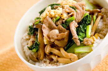 豚肉のオイスター風味丼