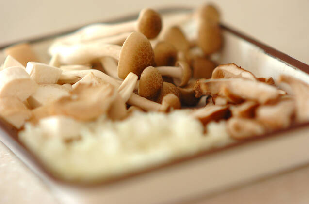 3種のキノコブレッドの作り方の手順1