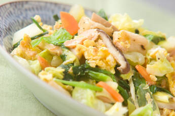 麩とツナの卵炒め