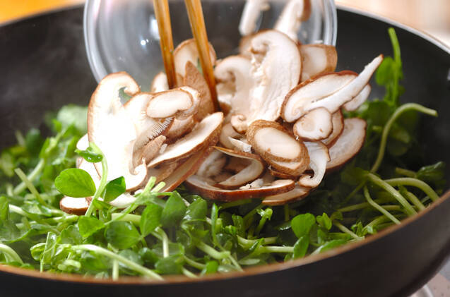 豆苗の卵とじの作り方の手順4