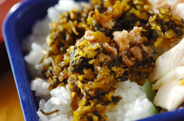 豚と高菜のご飯