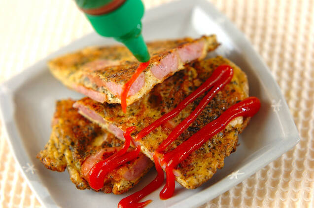 ソーセージ入りペタンコ卵焼きの作り方の手順4