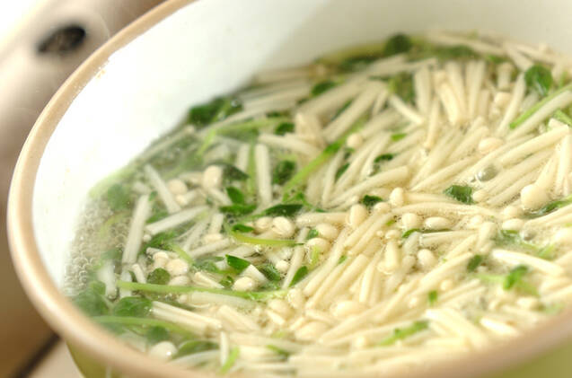 炒め豆苗のスープの作り方の手順4