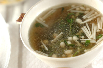 炒め豆苗のスープ