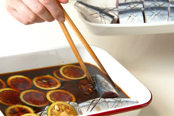 サンマの幽庵焼きの作り方の手順4