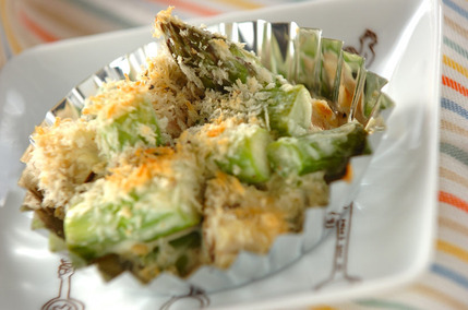 アスパラのクリーミー焼き