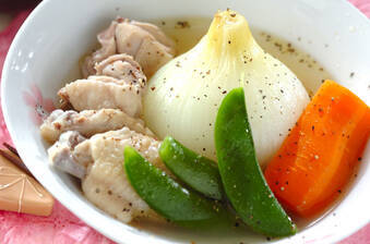 鶏肉と新玉ネギのスープ煮