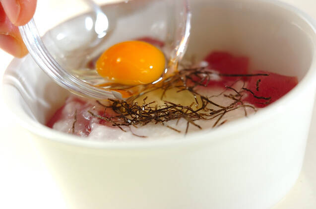 角切りマグロのとろろがけの作り方の手順3