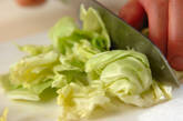 春キャベツのからし和えの下準備1