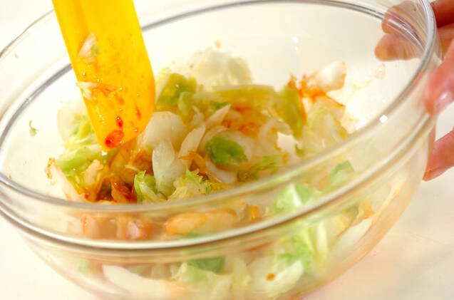 白菜のピリ辛和えの作り方の手順3