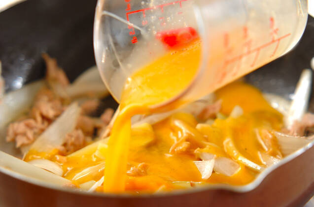 玉ネギの卵炒めの作り方の手順5