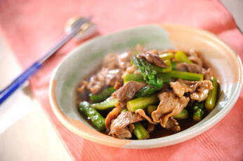 豚とアスパラの中華炒め