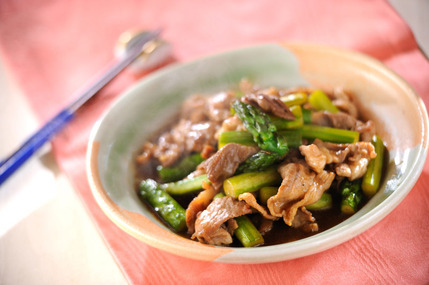 豚とアスパラの中華炒め
