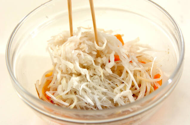 モヤシの甘酢しょうゆ和えの作り方の手順6