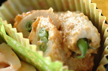 インゲン入りちくわのゴママヨダレ