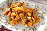 鶏とナスのピリ辛炒め