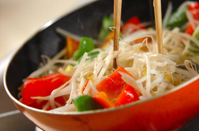 砂肝と野菜の塩炒めの作り方の手順5