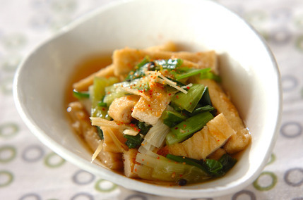 ワケギと油揚げの煮びたし