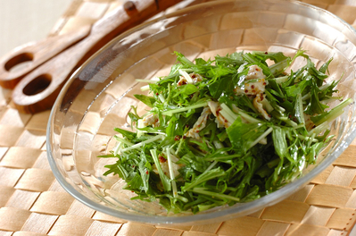 水菜とささ身の粒マスタードサラダ 副菜 レシピ 作り方 E レシピ 料理のプロが作る簡単レシピ