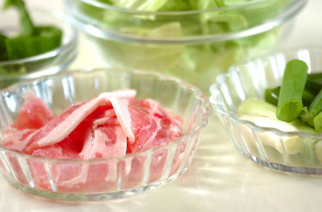 豚肉と野菜の炒め物の作り方の手順1