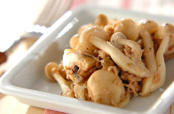 ツナとキノコのガーリック炒め