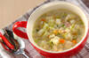 根菜とキャベツのミルクスープの作り方の手順