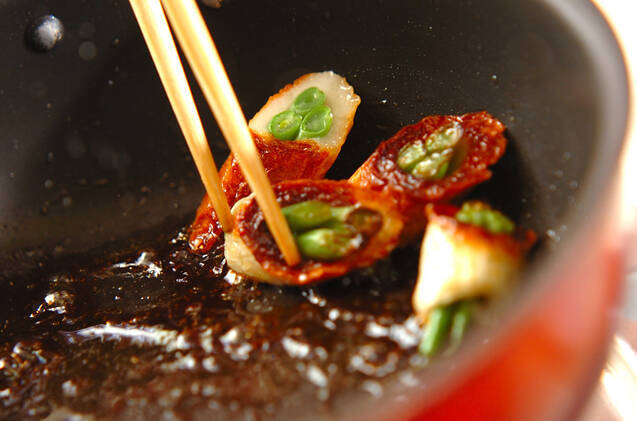 サヤインゲンのちくわ詰めの作り方の手順2