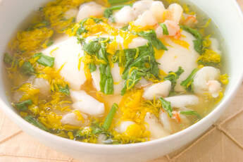 すくい豆腐のエビあん