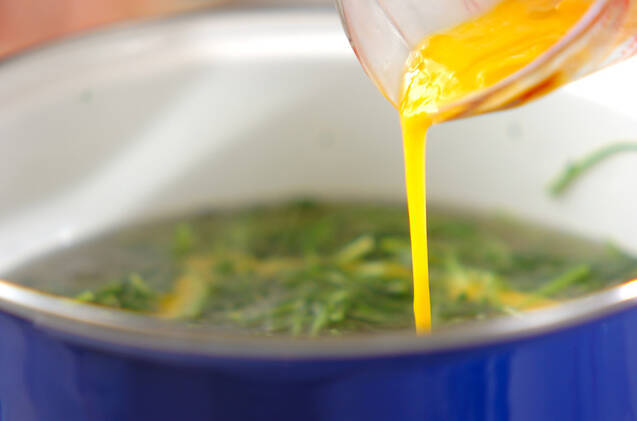 豆苗のかきたま汁の作り方の手順6