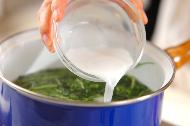 豆苗のかきたま汁の作り方の手順5