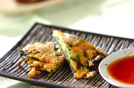 ニラと桜エビのチヂミ