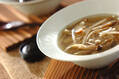 キノコとゴボウのジンジャースープ