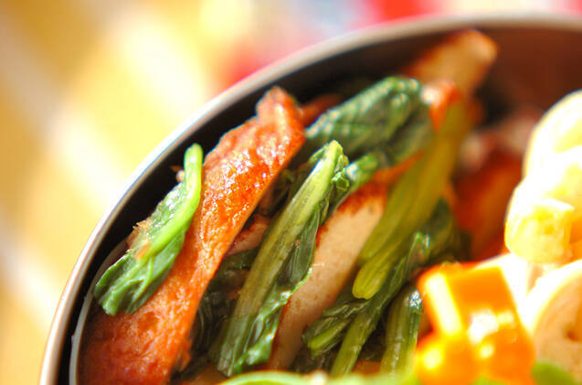 さつま揚げとホウレン草のおかか和え