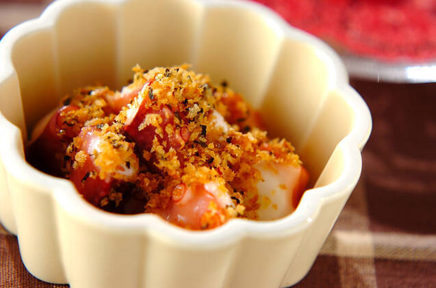 タコのハーブパン粉がけ