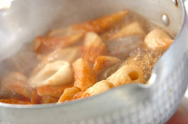 お手軽食材で！ちくわとコンニャクの煮物の作り方の手順4
