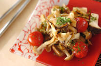 キノコのピリ辛甘酢炒め