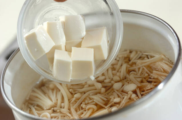 豆腐とミツバのお吸い物の作り方の手順5
