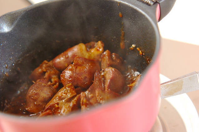 レバーの焼き肉ダレ煮の作り方の手順3