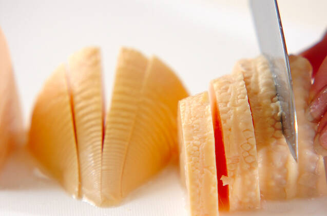 タケノコのエビはさみ揚げの作り方の手順1