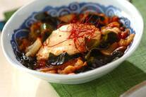 ワカメと卵のキムチ煮