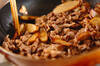 ゴボウと牛肉の甘辛炒めの作り方の手順4