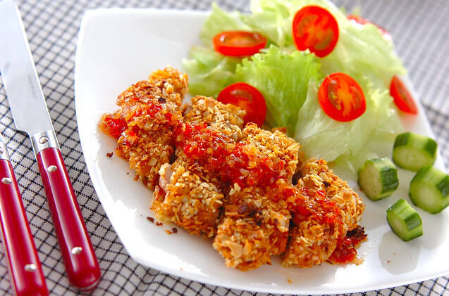 鶏肉のフレーク焼き