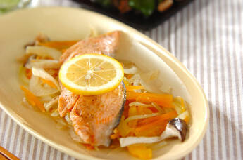 サーモンのレンジ蒸し