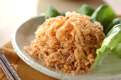 糸コンニャクのタラコ和え 副菜 レシピ 作り方 E レシピ 料理のプロが作る簡単レシピ