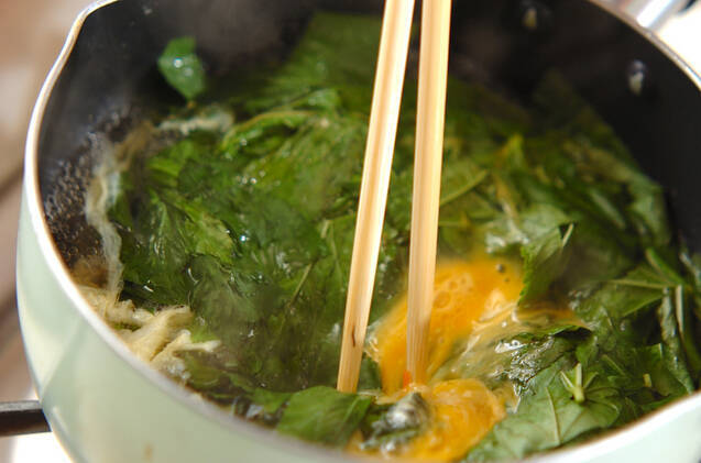 たっぷりモロヘイヤのお吸い物の作り方の手順4