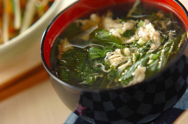 たっぷりモロヘイヤのお吸い物