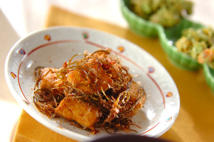 豆腐と昆布の炒め物