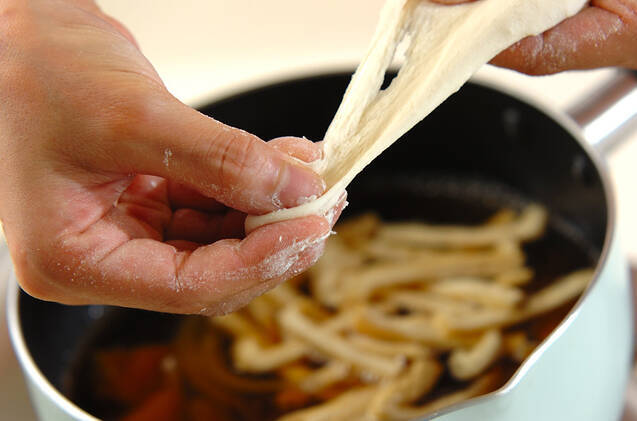 つるつるもちもち食感 すいとん汁　15分で出来る 簡単レシピの作り方の手順6
