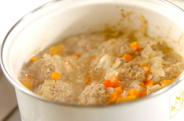 ミートボールのクリームスープの作り方の手順5