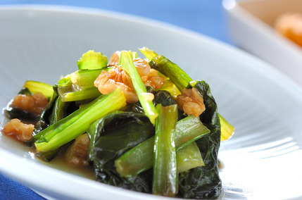 小松菜のラー油炒め